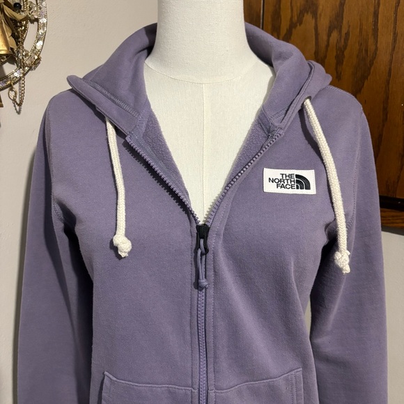 North Face Purple Long Sleeve Zip Up Hooded Sweatshirt Lightweight Jacket Sz. XS - Picture 2 of 10